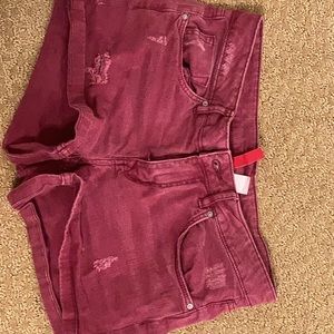 maroon shorts